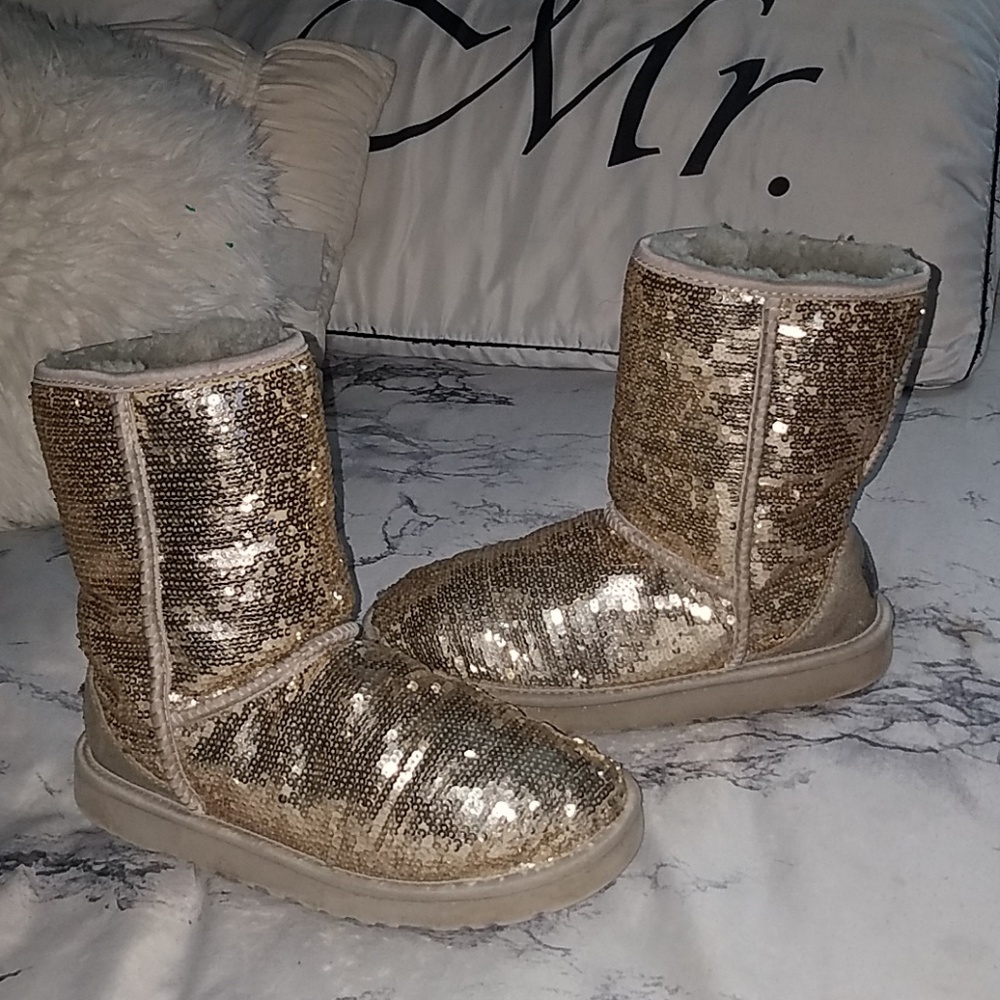 Sequin Uggs silver/grey